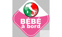 bébé à bord d'origine Italienne - 15x15cm - Sticker/autocollant