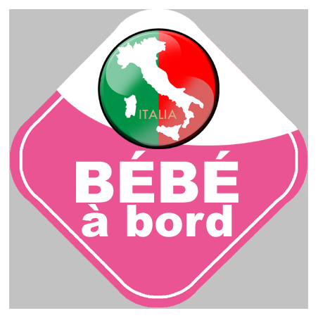 bébé à bord d'origine Italienne - 15x15cm - Sticker/autocollant