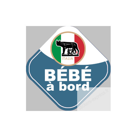 bébé à bord gars d'origine Italien - 15x15cm - Sticker/autocollant