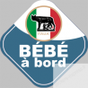 bébé à bord gars d'origine Italien - 15x15cm - Sticker/autocollant